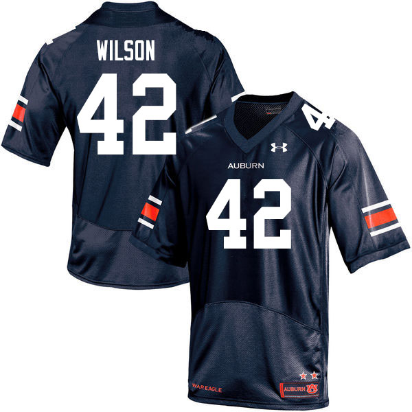 Men #42 Jay Jay Wilson Auburn Tigers College Football Jerseys Sale-Navy